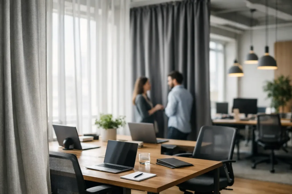 Cortinas para escritórios compartilhados ideais