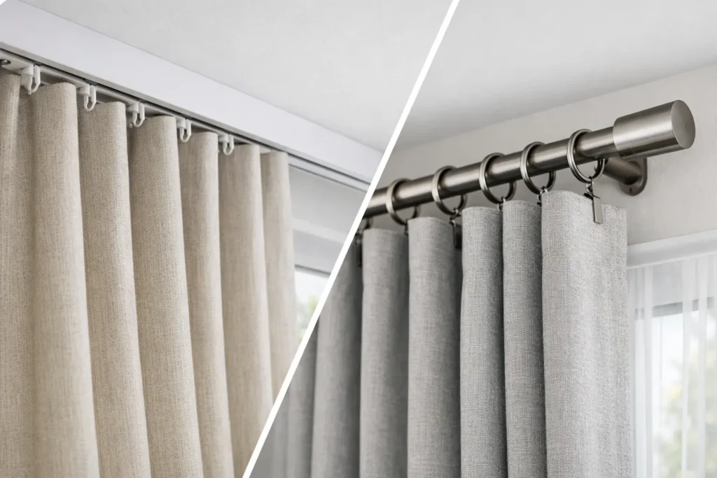 Trilho ou varão: qual combina com sua cortina?