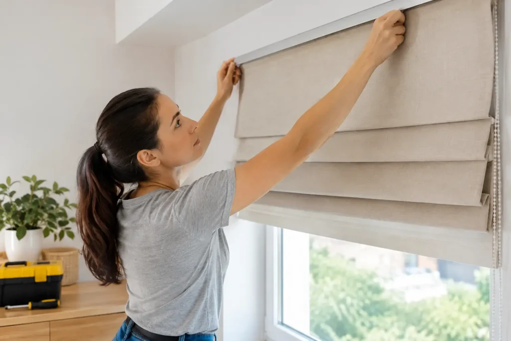 Como instalar cortina romana com acabamento seguro