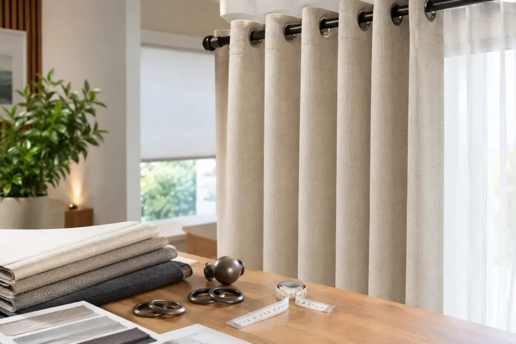 Guia de acabamento para cortinas sob medida